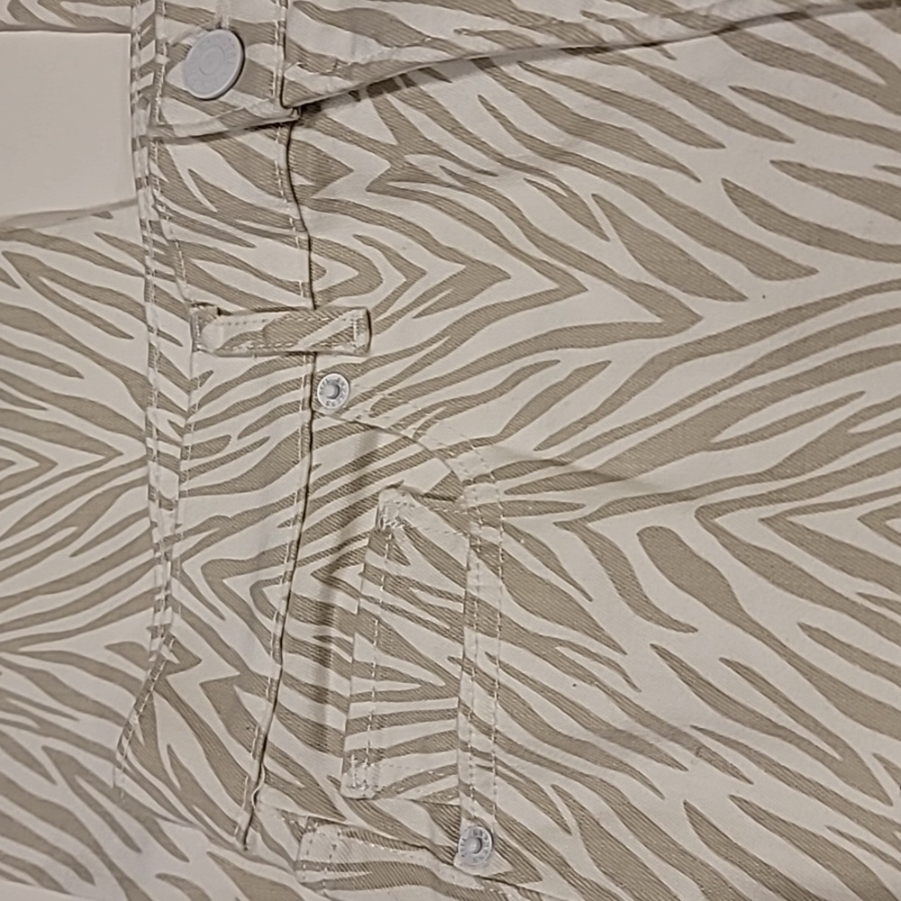 Express Animal Print Super High Rise Slim Ankle Jeans White Gray 10 Slim Stretch - Picture 10 of 16